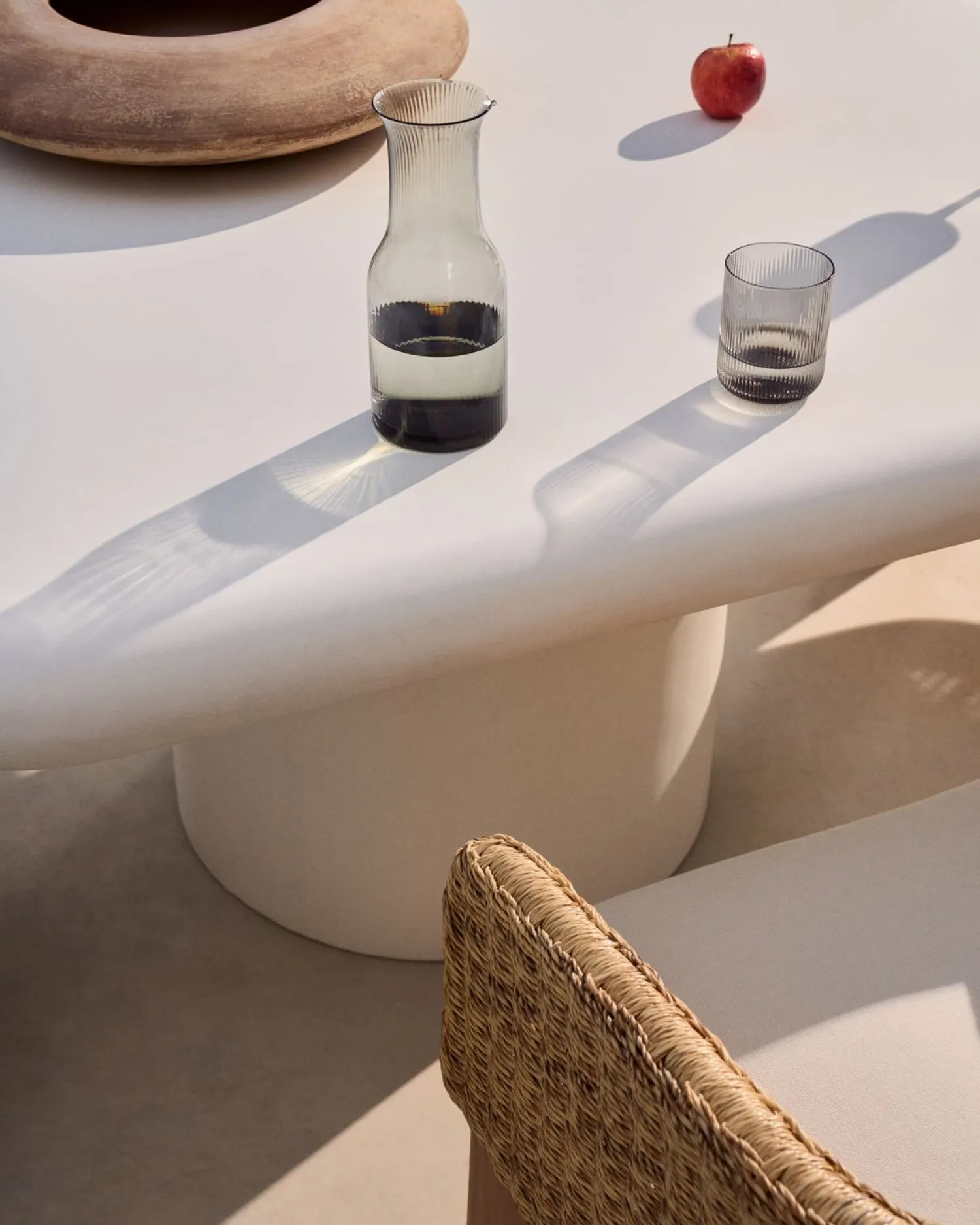 Tuintafels-Kave Home Addaia Vierkante Eettafel Wit