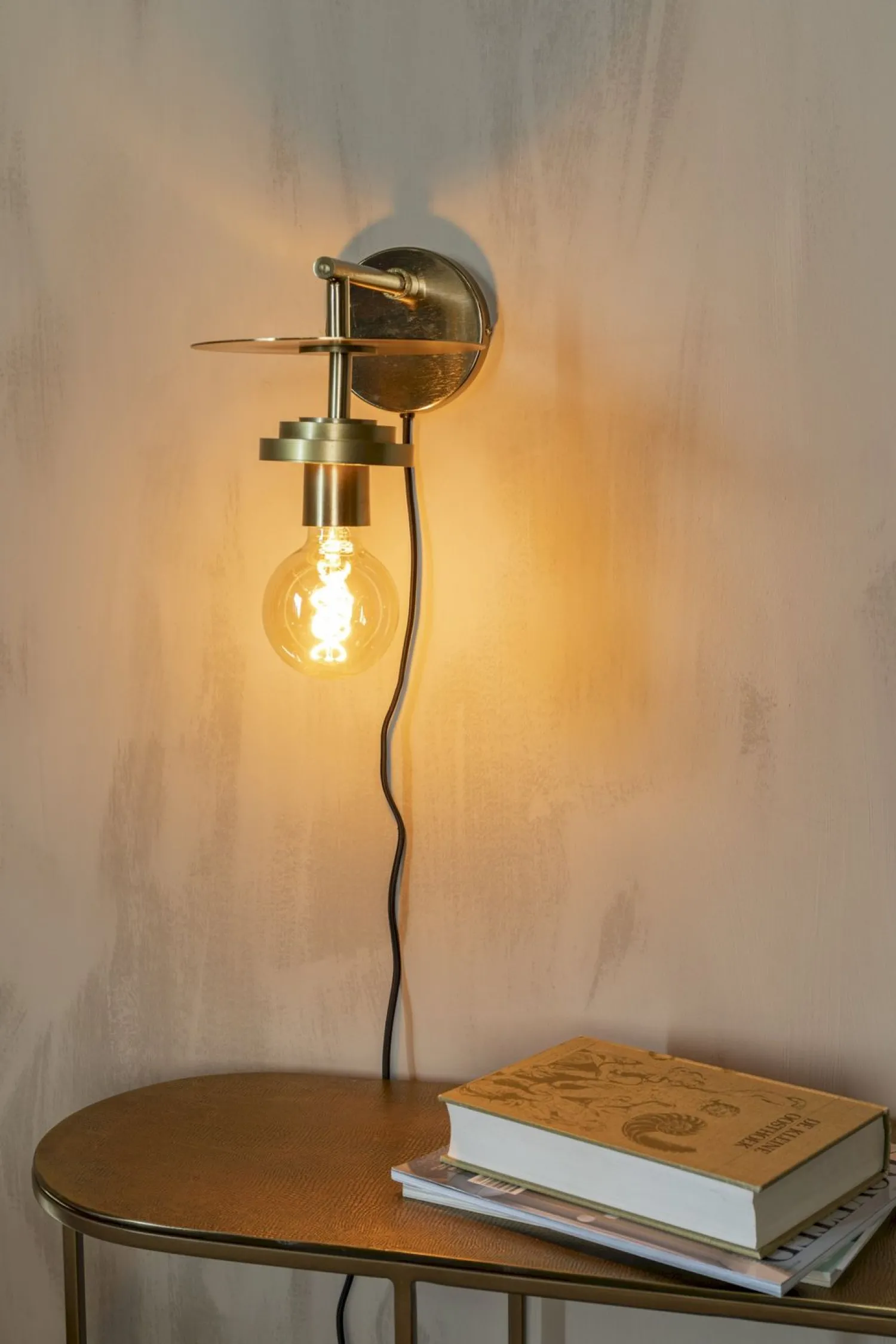 Wandlampen|Wandlampen-Dutchbone Aden Wandlamp Brass