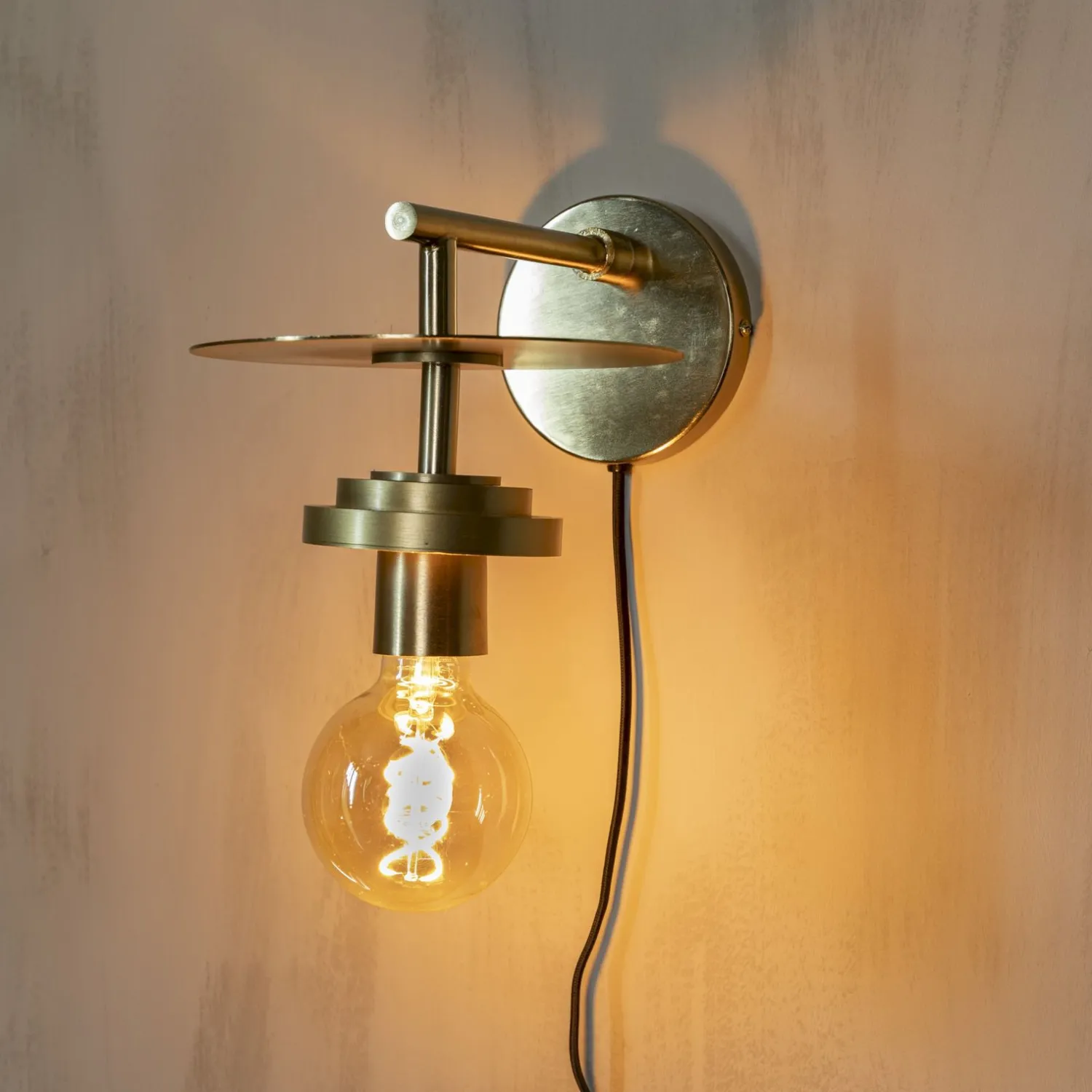 Wandlampen|Wandlampen-Dutchbone Aden Wandlamp Brass