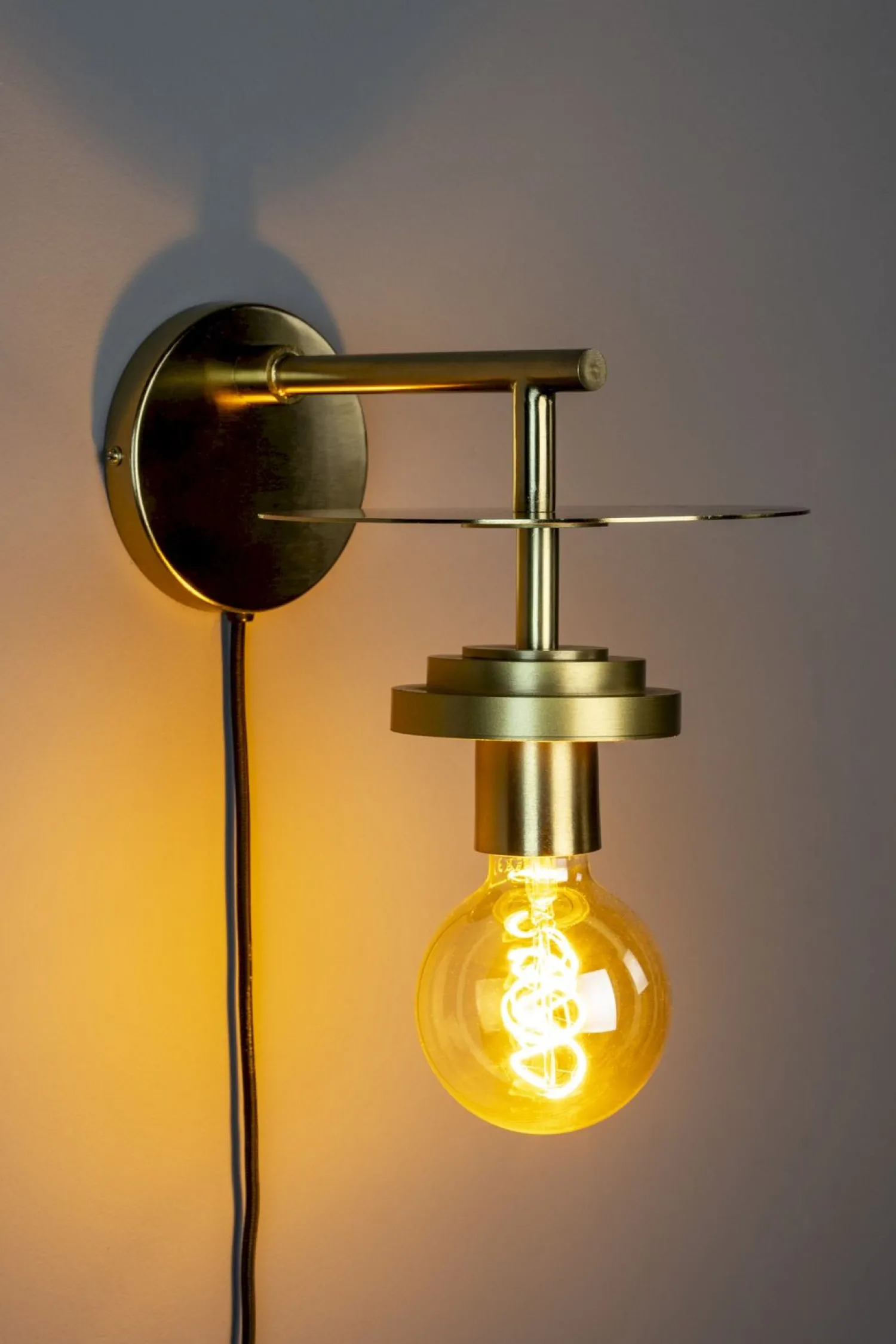 Wandlampen|Wandlampen-Dutchbone Aden Wandlamp Brass