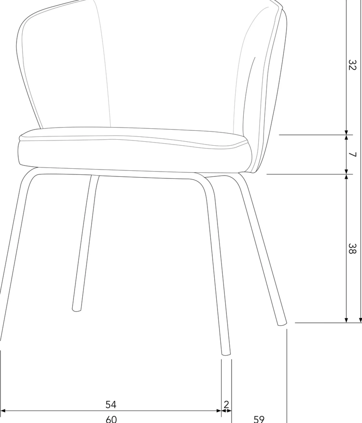 Eetkamerstoelen Zonder Armleuning-WOOOD Admit Eetkamerstoel Khaki