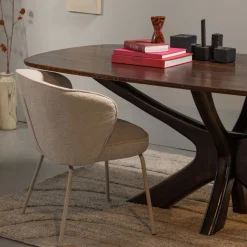 Eetkamerstoelen Met Armleuning-WOOOD Admit Eetkamerstoel Pebble