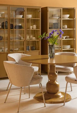 Eetkamerstoelen Met Armleuning-WOOOD Admit Eetkamerstoel Pebble