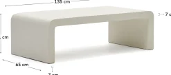 Tuintafels-Kave Home Aiguablava Rechthoekige Salontafel Wit
