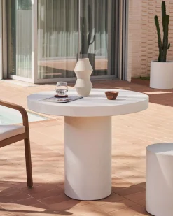 Tuintafels|Ronde Eettafels-Kave Home Aiguablava S Tuintafel Wit