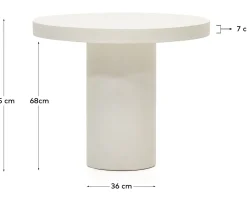 Tuintafels|Ronde Eettafels-Kave Home Aiguablava S Tuintafel Wit