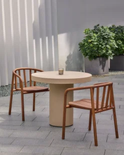 Tuintafels|Ronde Eettafels-Kave Home Aiguablava S Tuintafel Beige