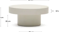 Tuintafels|Ronde Salontafels-Kave Home Aiguablava Salontafel Wit