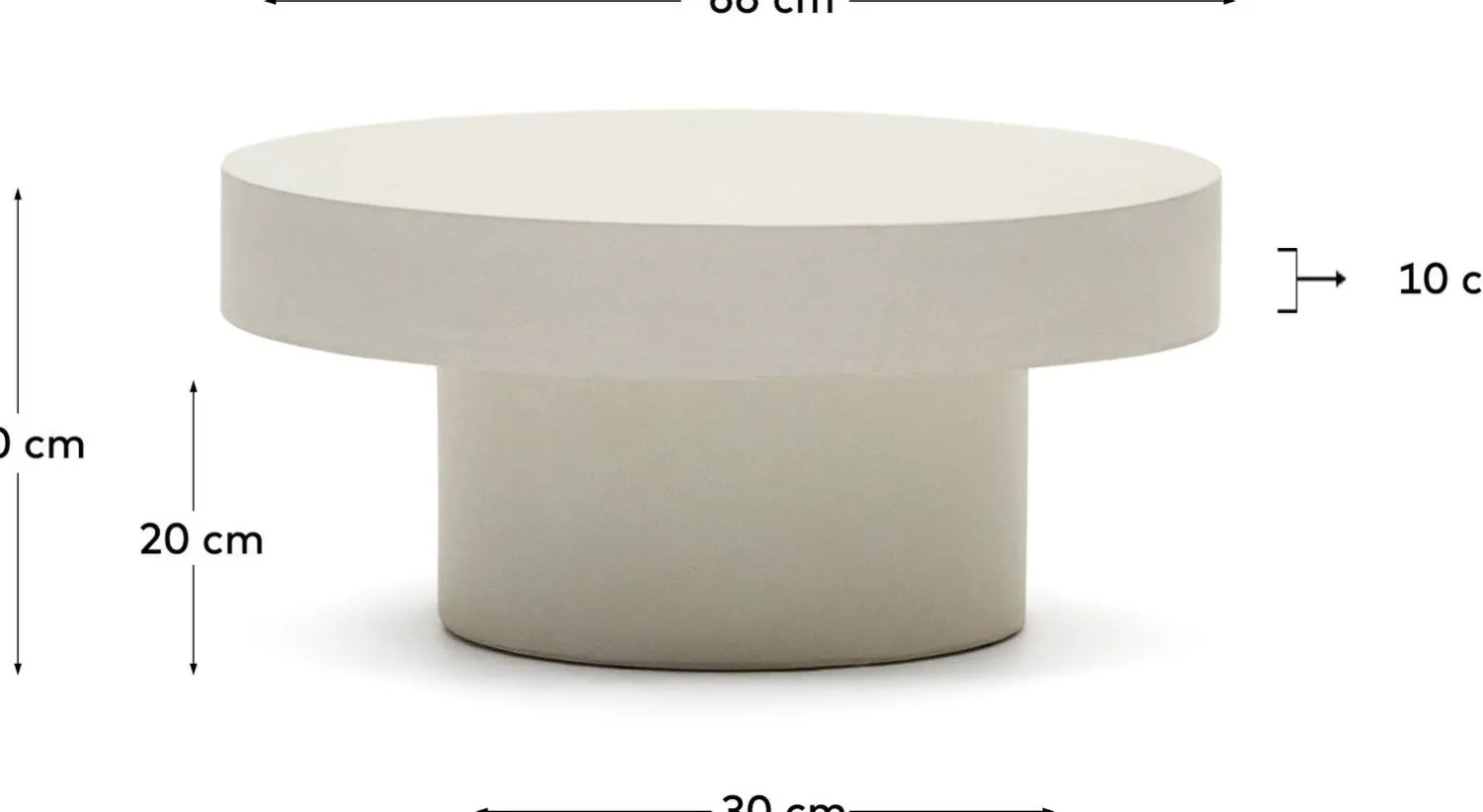 Tuintafels|Ronde Salontafels-Kave Home Aiguablava Salontafel Wit