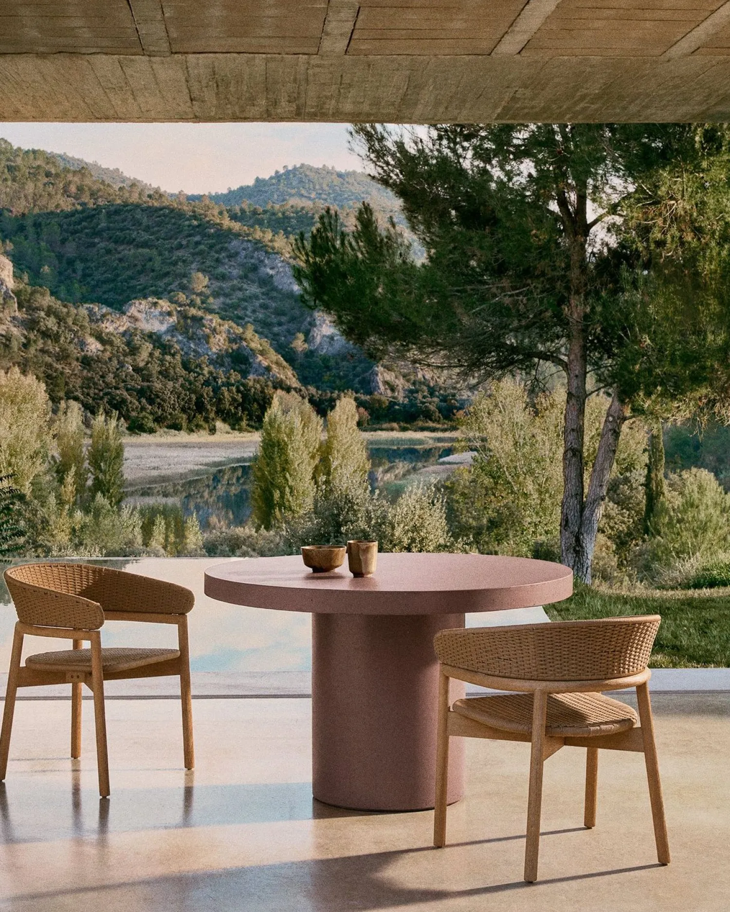 Tuintafels|Ronde Eettafels-Kave Home Aiguablava Tuintafel Terracotta