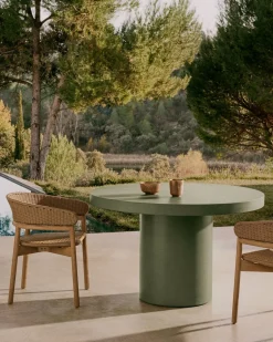 Ronde Eettafels-Kave Home Aiguablava Tuintafel Groen