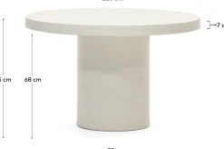 Tuintafels|Ronde Eettafels-Kave Home Aiguablava Tuintafel Wit