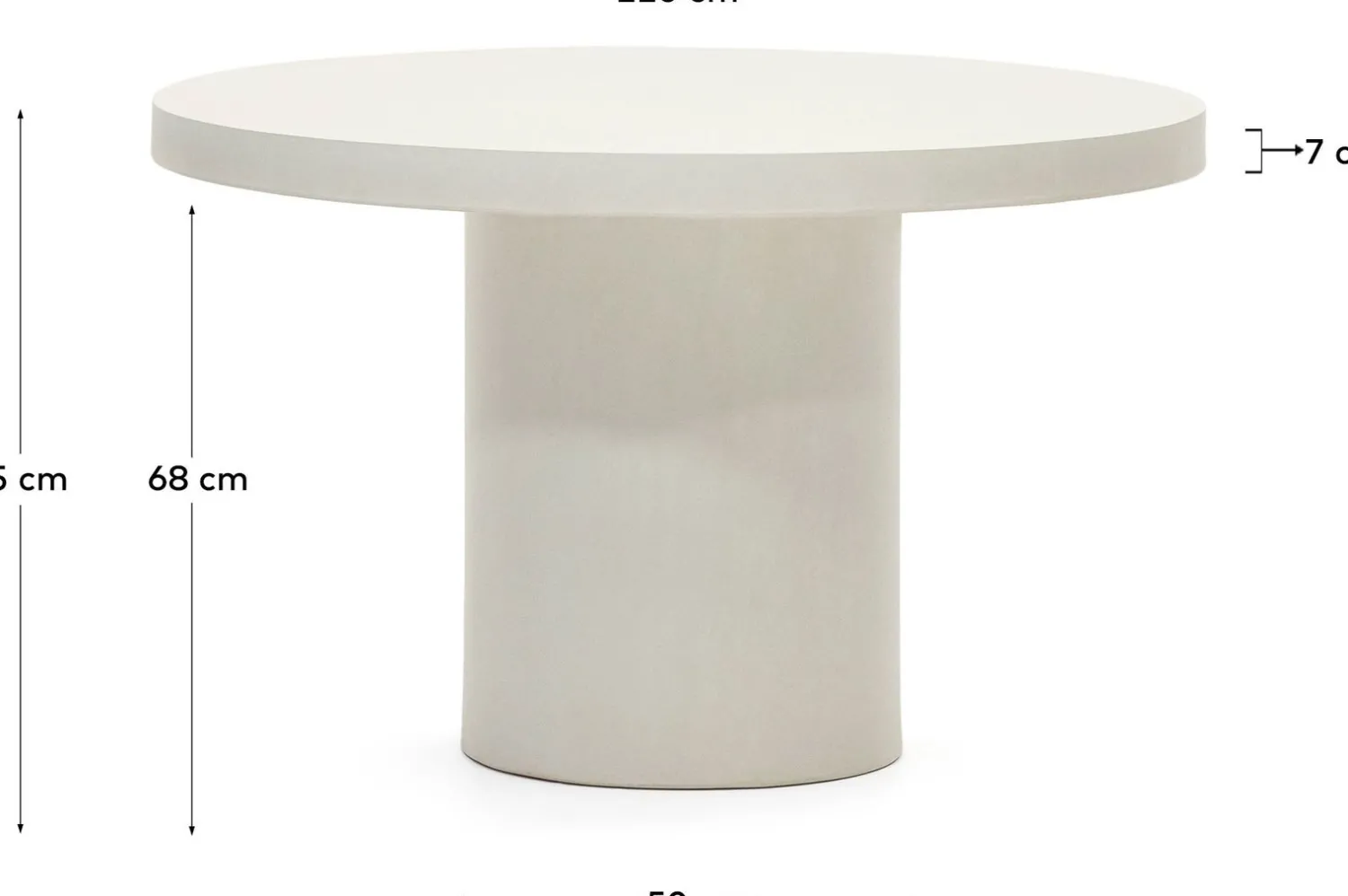 Tuintafels|Ronde Eettafels-Kave Home Aiguablava Tuintafel Wit