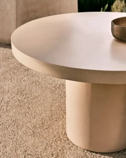 Tuintafels|Ronde Eettafels-Kave Home Aiguablava Tuintafel Beige