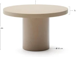 Tuintafels|Ronde Eettafels-Kave Home Aiguablava Tuintafel Beige