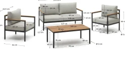Loungesets-Kave Home Aiguafreda Loungeset Grijs