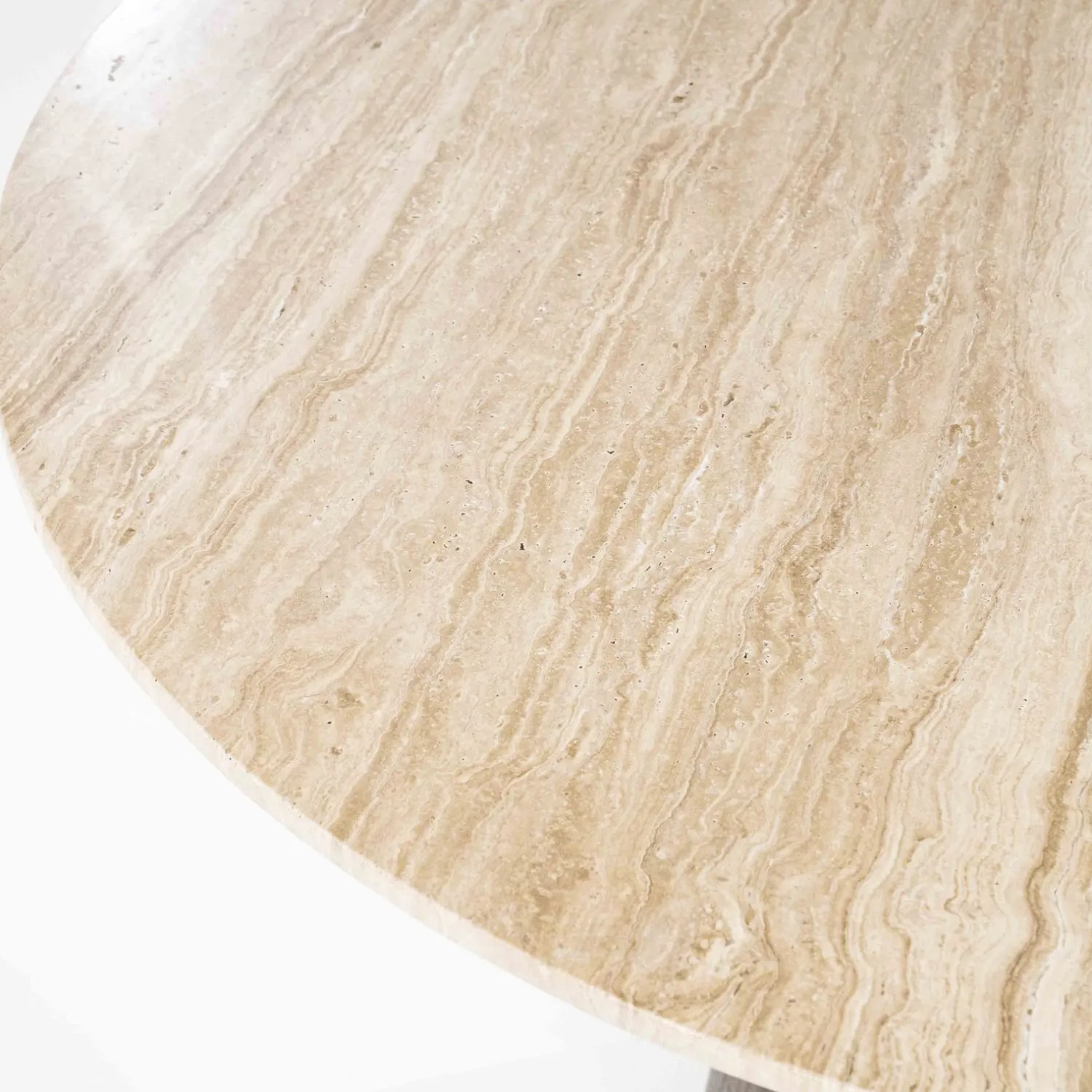 Houten Eettafels|Ronde Eettafels-Eleonora Aikin Eettafel Beige, Creme, Bruin