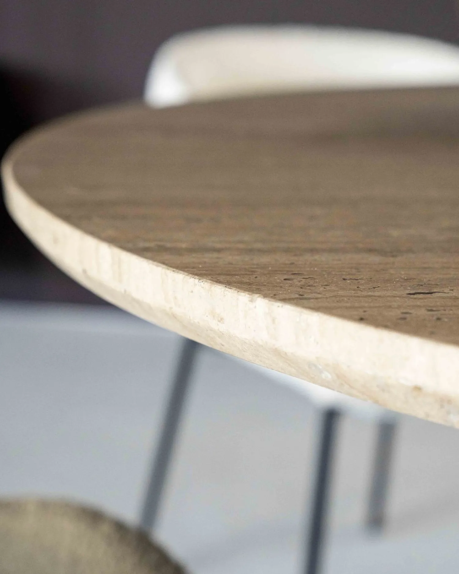 Houten Eettafels|Ronde Eettafels-Eleonora Aikin Eettafel Beige, Creme, Bruin