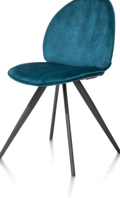 Eetkamerstoelen Zonder Armleuning-XOOON Aiko Karese Eetkamerstoel Teal