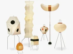 Vloerlampen|Vloerlampen-Vitra Akari 14A Vloerlamp Crèmewit
