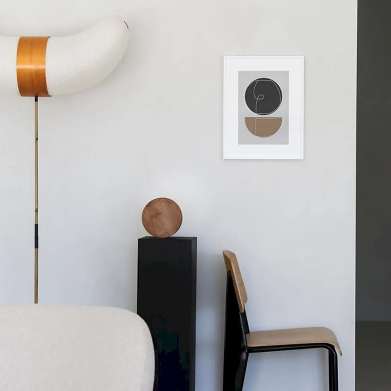 Vloerlampen|Vloerlampen-Vitra Akari Vloerlamp Crèmewit