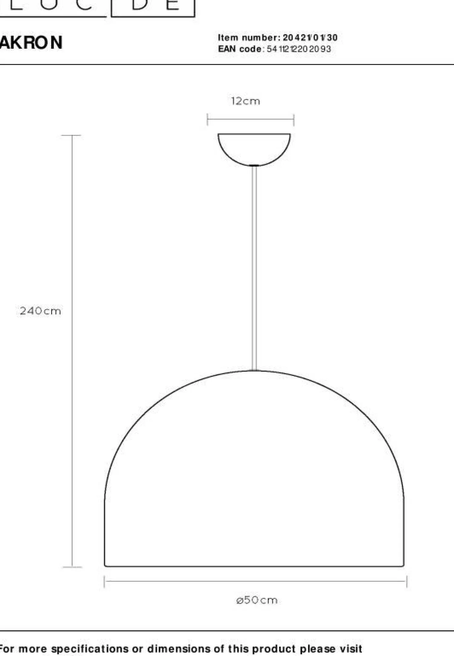 Moderne Hanglampen|Moderne Hanglampen-Lucide Akron Hanglamp Zwart