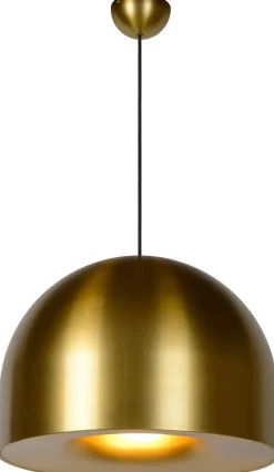 Hanglampen|Hanglampen-Lucide Akron Hanglamp Goud Messing