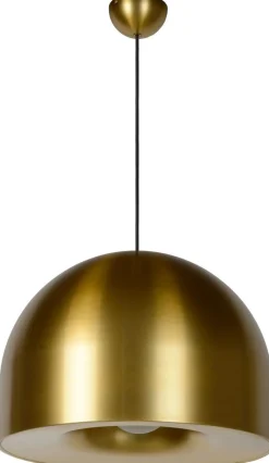 Hanglampen|Hanglampen-Lucide Akron Hanglamp Goud Messing