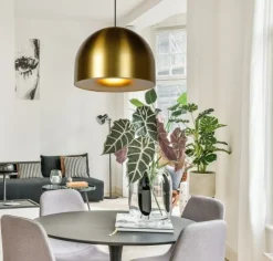 Hanglampen|Hanglampen-Lucide Akron Hanglamp Goud Messing