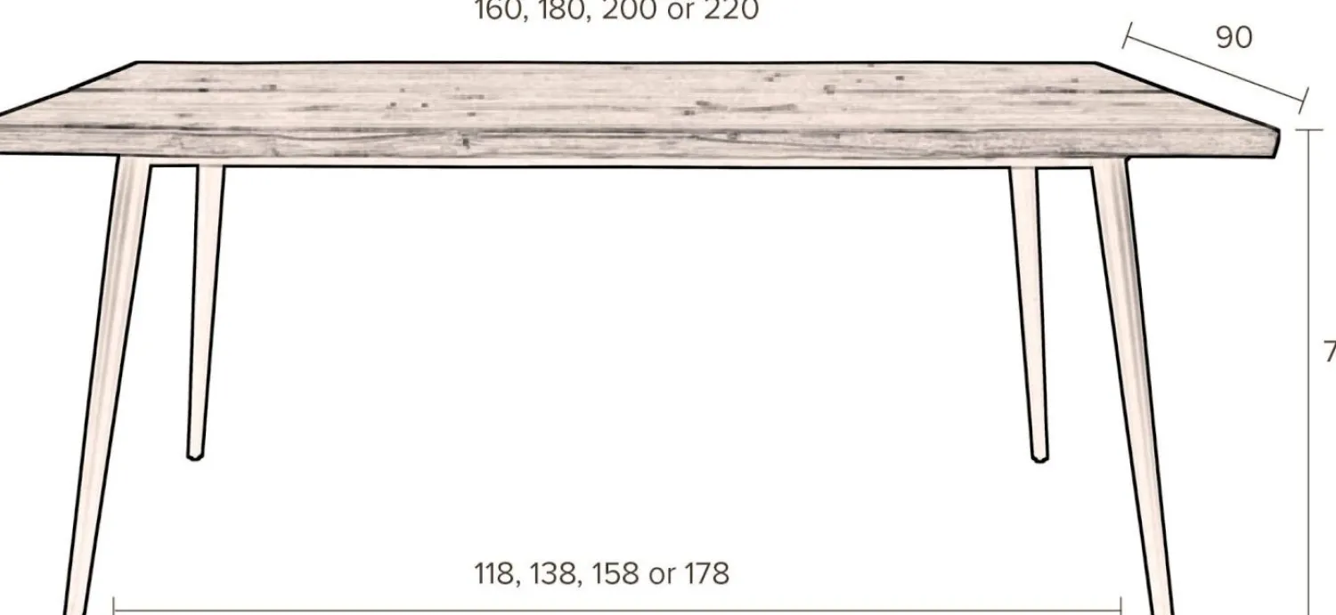 Rechthoekige Eettafels-Dutchbone Alagon Eetkamertafel