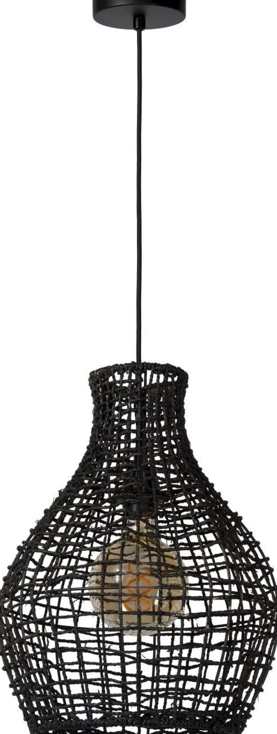 Hanglampen|Hanglampen-Lucide Alban Hanglamp Zwart