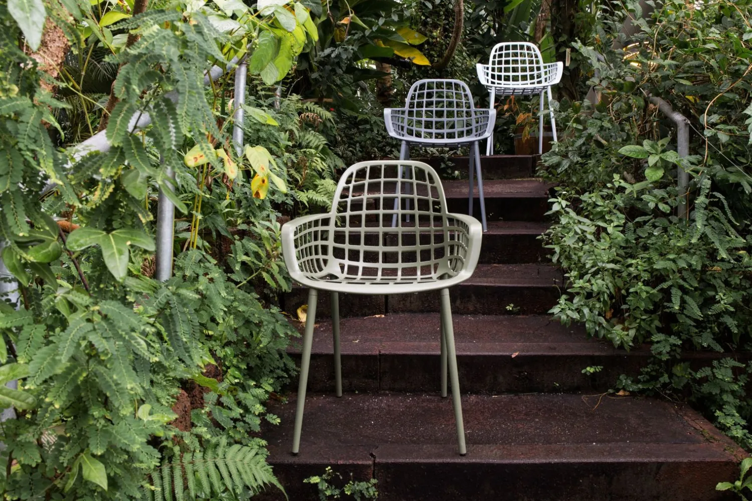Tuinstoelen|Kuipstoelen-Zuiver Albert Kuip Garden (set van 2) Eetkamerstoel Light Grey