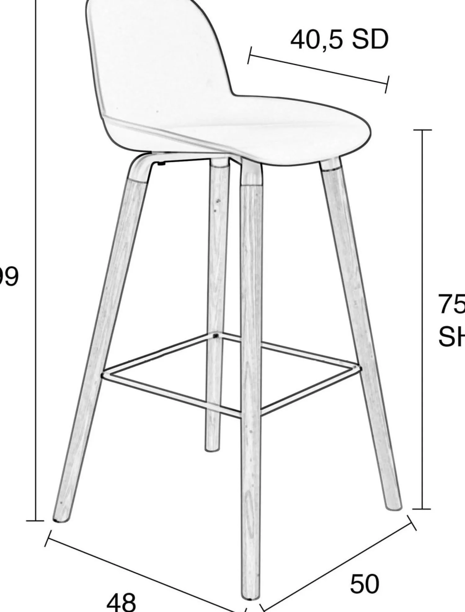 Kunststof Barkrukken-Zuiver Albert Kuip (set van 2) Barkruk White