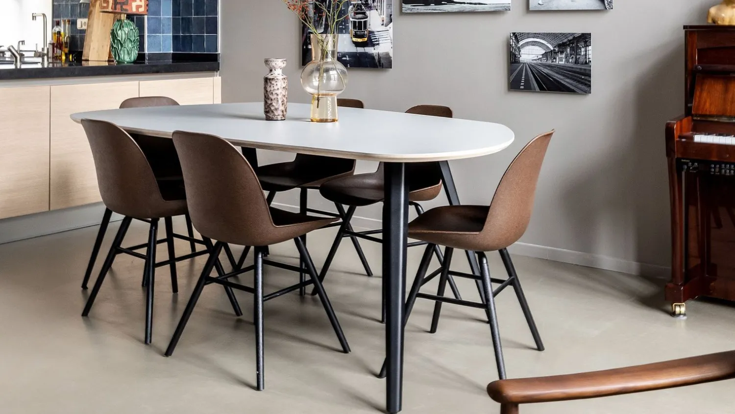 Kuipstoelen|Eetkamerstoelen Zonder Armleuning-Zuiver Albert Kuip (set van 2) Eetkamerstoel Coffee
