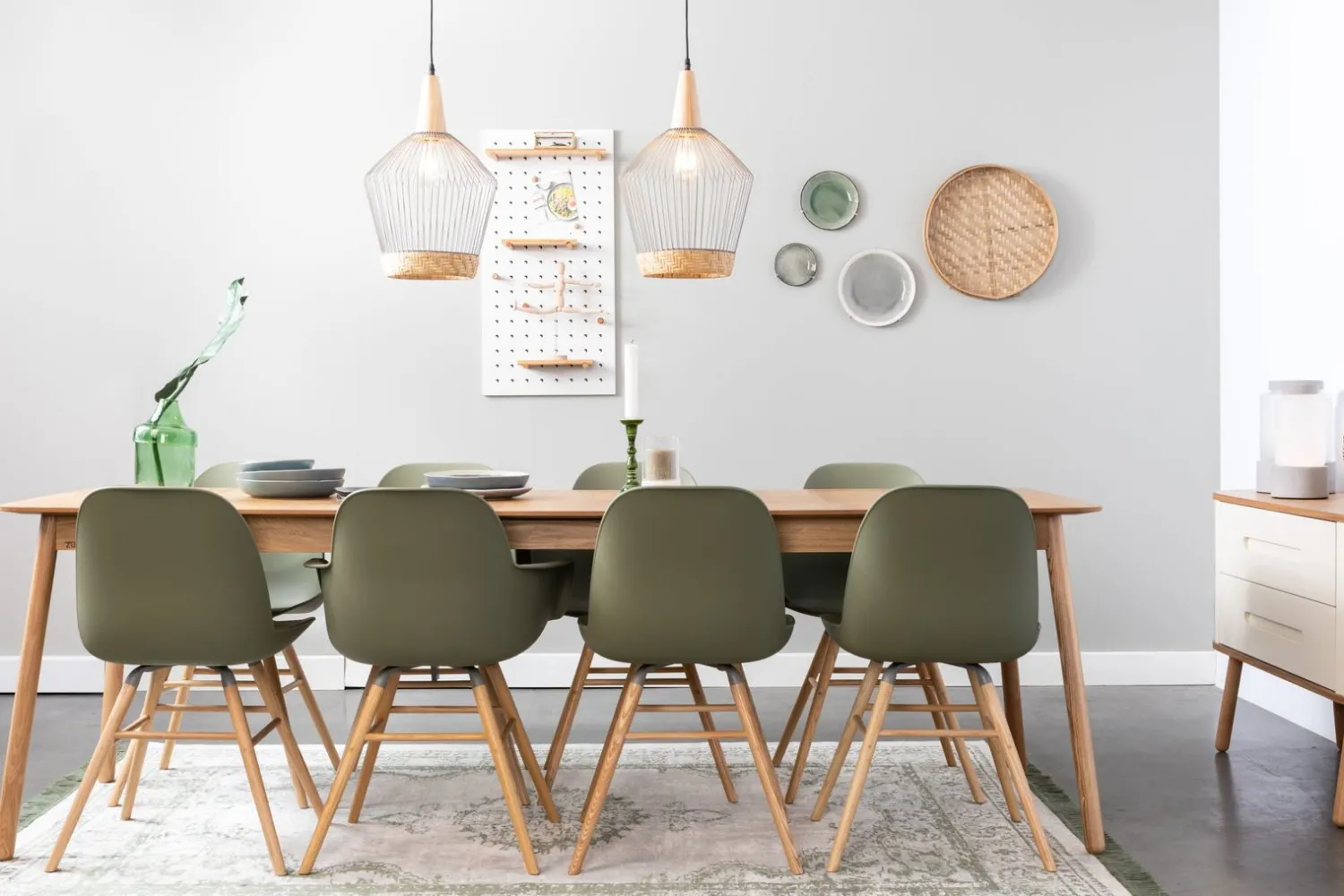 Kuipstoelen|Eetkamerstoelen Zonder Armleuning-Zuiver Albert Kuip (set van 2) Eetkamerstoel Green
