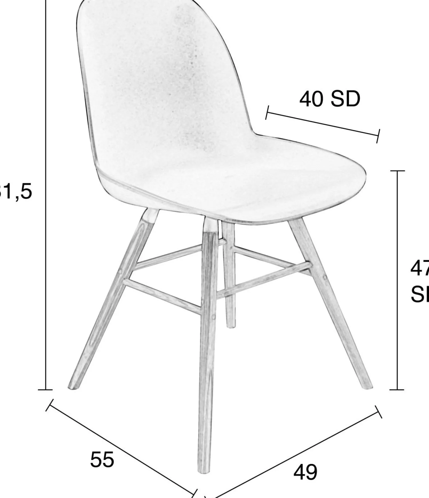 Kuipstoelen|Eetkamerstoelen Zonder Armleuning-Zuiver Albert Kuip (set van 2) Eetkamerstoel taupe