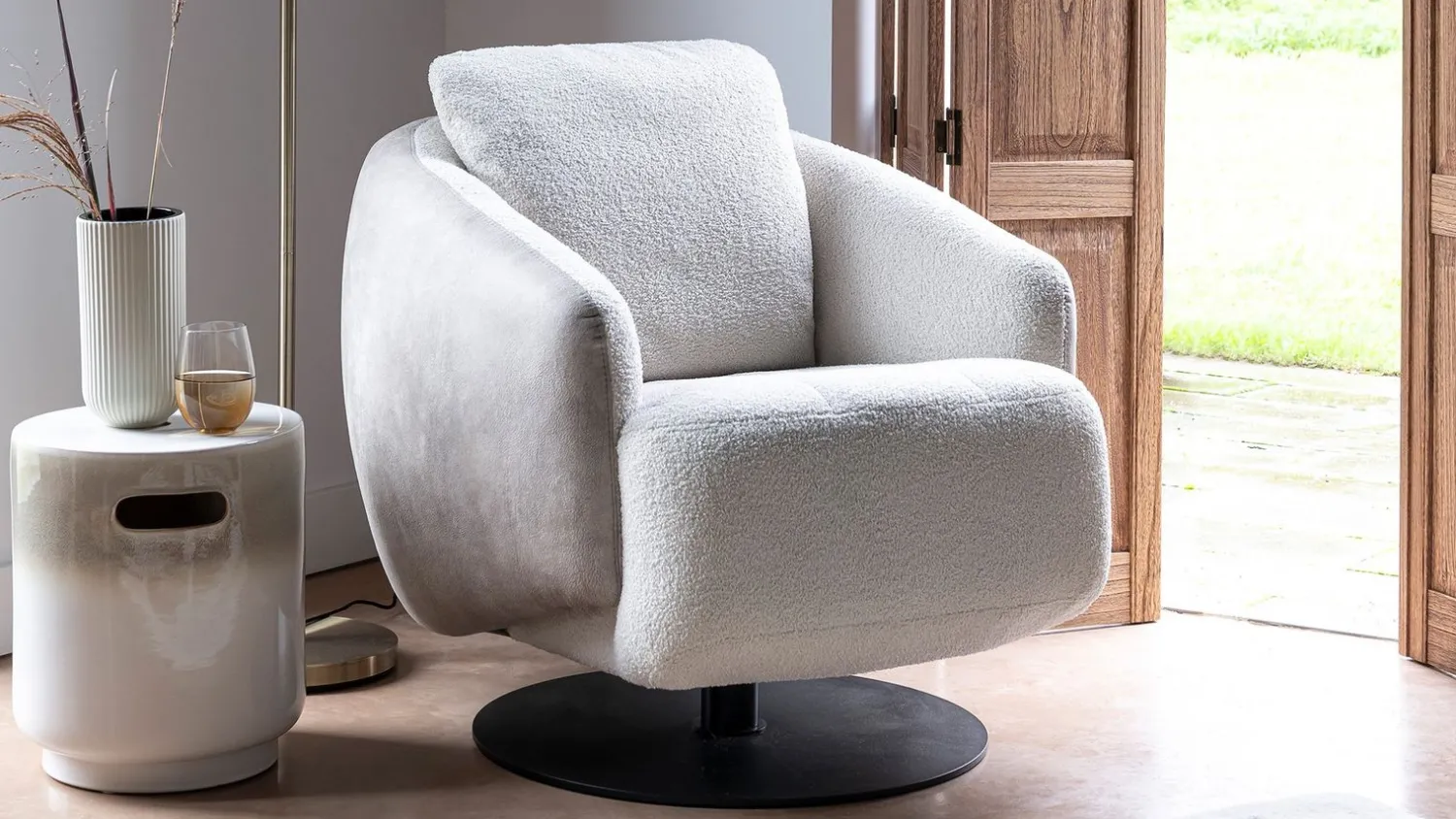 Draaifauteuils-Henders en Hazel Alberta Fauteuil Taurus, Kiezel