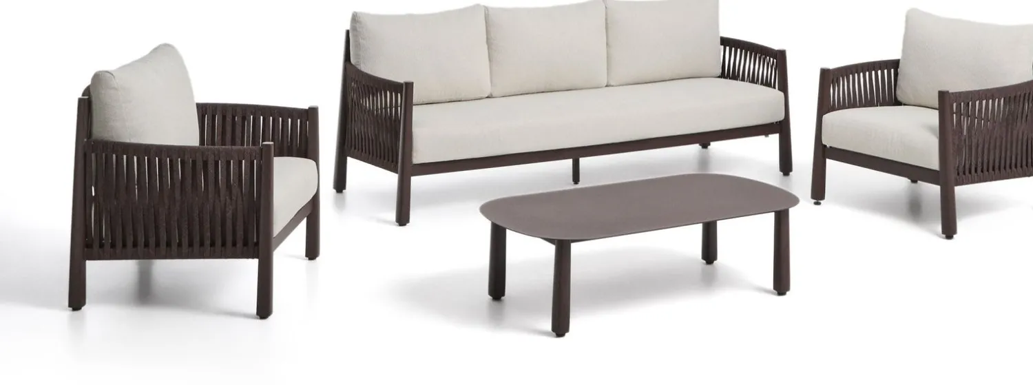Loungesets-Kave Home Aleria Loungeset Bruin