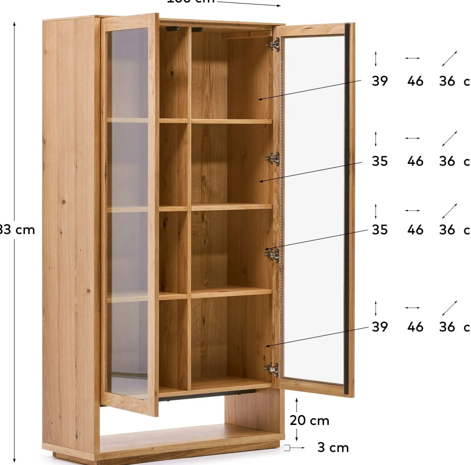 Vitrinekasten-Kave Home Alguema Vitrinekast Naturel