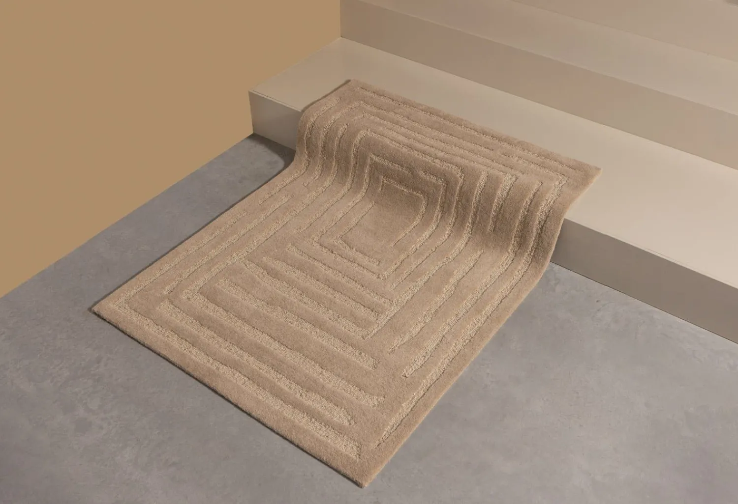 Vloerkleden|Wollen Vloerkleden-WOOOD Alicia Vloerkleed Sand