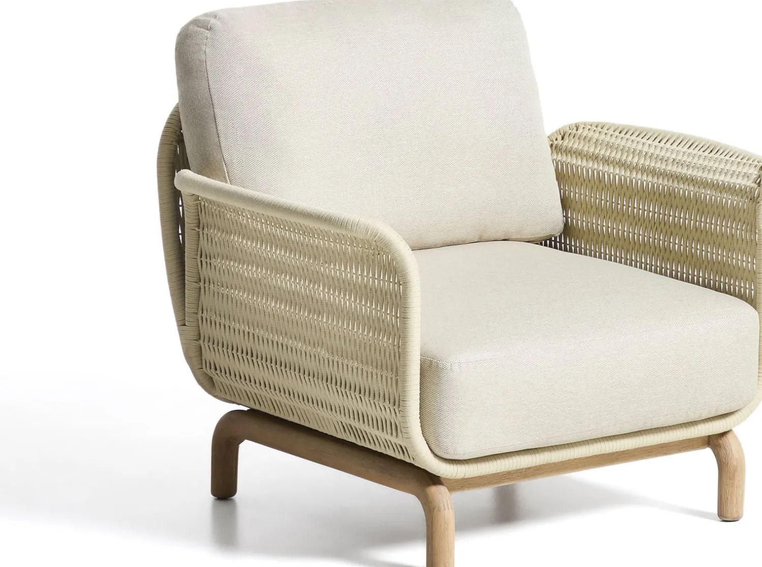 Tuinstoelen-Kave Home Alipa Outdoor Fauteuil Ecru