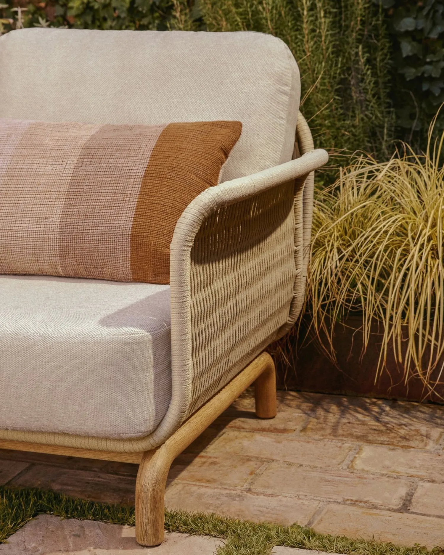 Tuinstoelen-Kave Home Alipa Outdoor Fauteuil Ecru