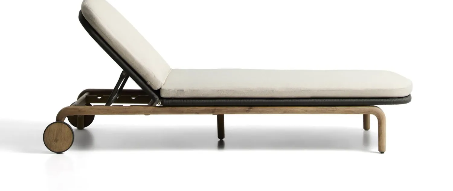 Tuinstoelen-Kave Home Alipa Outdoor Ligstoel Antraciet