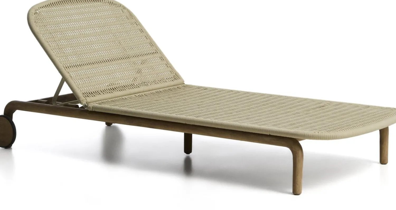 Tuinstoelen-Kave Home Alipa Outdoor Ligstoel Ecru