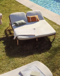 Tuinstoelen-Kave Home Alipa 2-persoons Ligstoel Antraciet