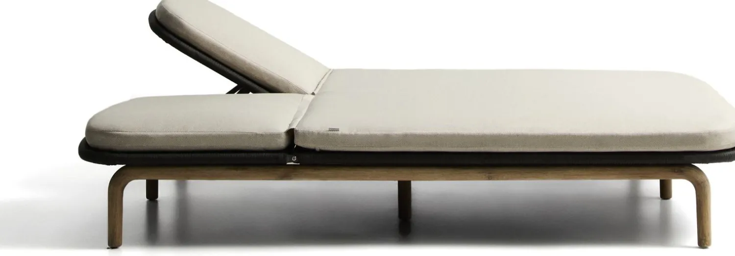 Tuinstoelen-Kave Home Alipa 2-persoons Ligstoel Antraciet