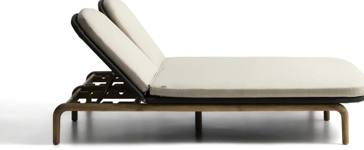 Tuinstoelen-Kave Home Alipa 2-persoons Ligstoel Antraciet