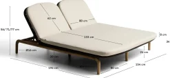 Tuinstoelen-Kave Home Alipa 2-persoons Ligstoel Antraciet