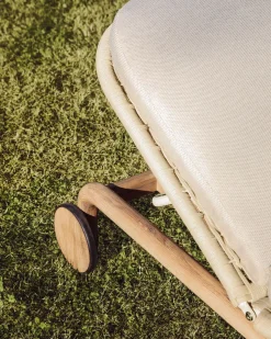 Tuinstoelen-Kave Home Alipa 2-persoons Ligstoel Ecru