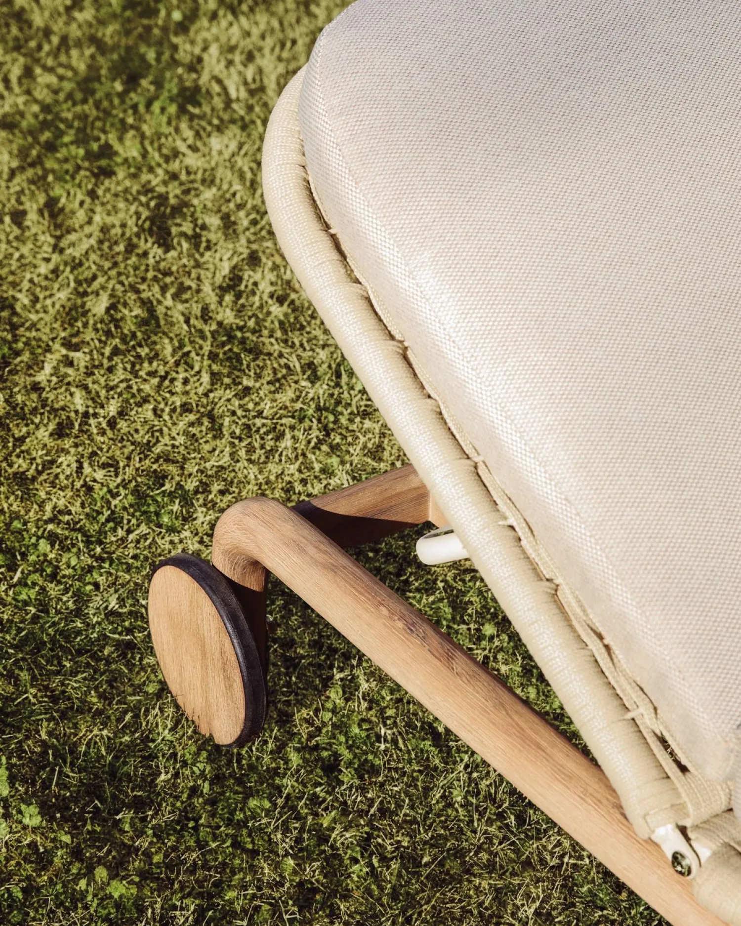 Tuinstoelen-Kave Home Alipa 2-persoons Ligstoel Ecru
